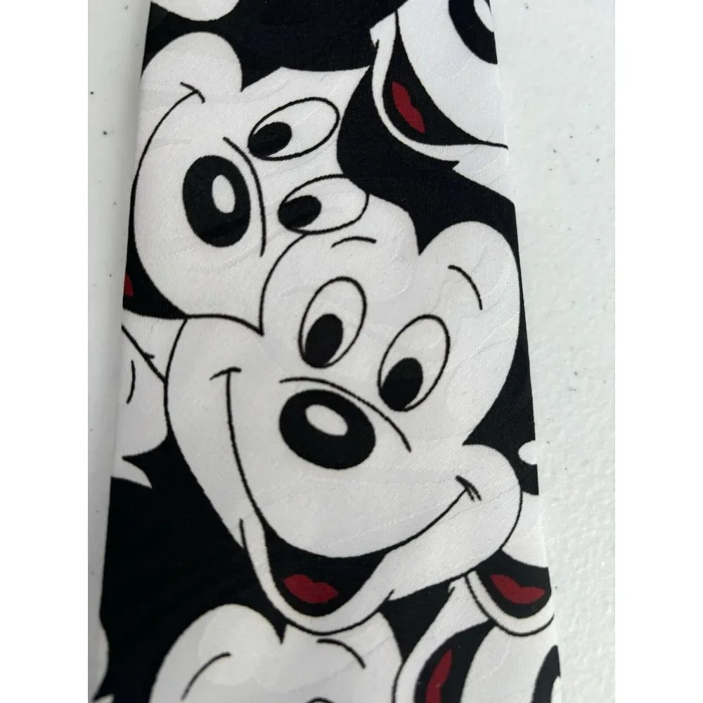 Mickey Unlimited by Balancine Inc VTG Disney Black and White‎ Graphic Print Tie